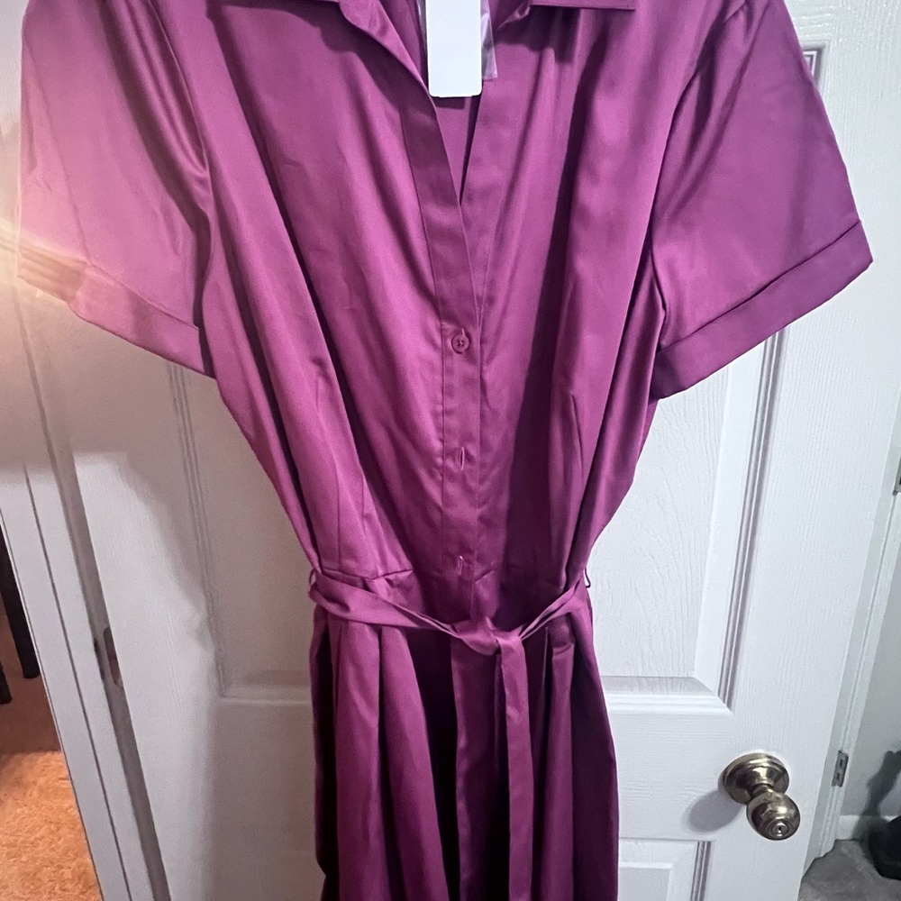 Brooks Brothers Purple Buttoned Shirt Dress